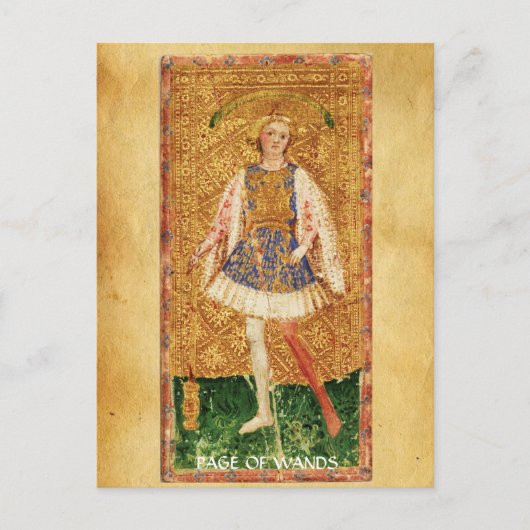 ANTIEK RENAISSANCE TAROTS / PAGINA OF THE WANS BRIEFKAART (Voorkant)