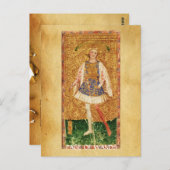 ANTIEK RENAISSANCE TAROTS / PAGINA OF WANDS BRIEFKAART (Voorkant / Achterkant)