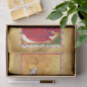 ANTIEK RENAISSANCE TAROTS, QUEEN OF CUPS PERKAMENT TISSUEPAPIER (Geschenk)