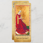 ANTIEK RENAISSANCE TAROTS QUEEN OF CUPS-programma Programmakaart (Voorkant / Achterkant)