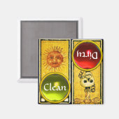 ANTIEK RENAISSANCE TAROTS/SUN AND ACE OF SWORTS MAGNEET (Voorkant / Achterkant)