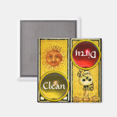 ANTIEK RENAISSANCE TAROTS/SUN AND ACE OF SWORTS MAGNEET (Voorkant / Achterkant)