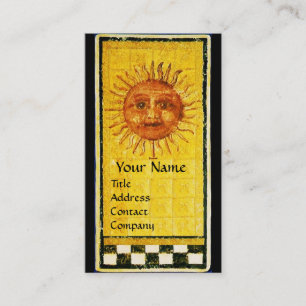 ANTIEK RENAISSANCE TAROTS/SUN AND MAID OF WAND VISITEKAARTJE