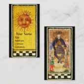 ANTIEK RENAISSANCE TAROTS/ SUN EN DE WERKNEMER VISITEKAARTJE (Voorkant / Achterkant)