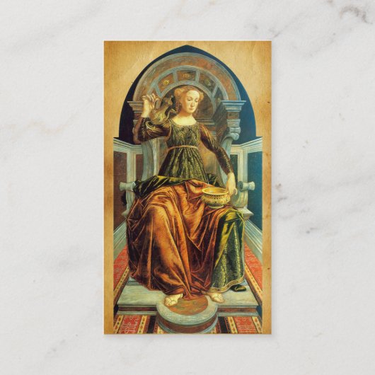 ANTIEK RENAISSANCE TAROTS TEMPERANCE PERKAMENT VISITEKAARTJE (Achterkant)