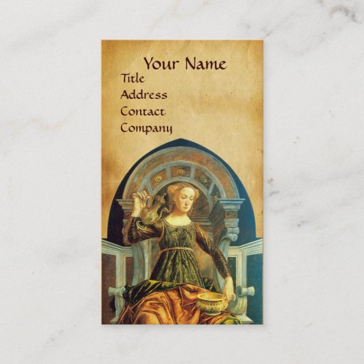 ANTIEK RENAISSANCE TAROTS TEMPERANCE PERKAMENT VISITEKAARTJE (Voorkant)