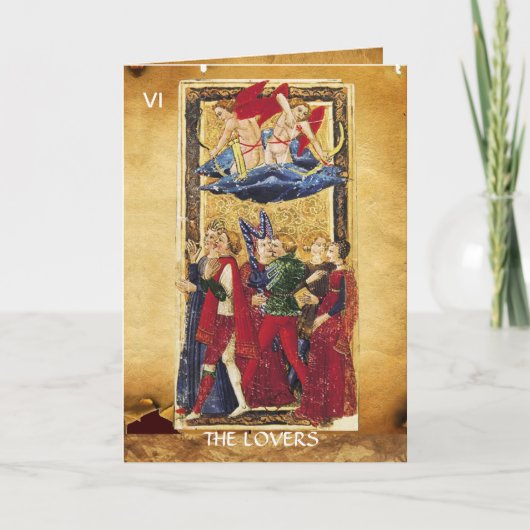 ANTIEK RENAISSANCE TAROTS VI/DE LOVERS FEESTDAGEN KAART (Voorkant)