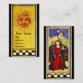 ANTIEK RENAISSANCE TAROTS / ZON EN JUSTITIE VISITEKAARTJE (Voorkant / Achterkant)