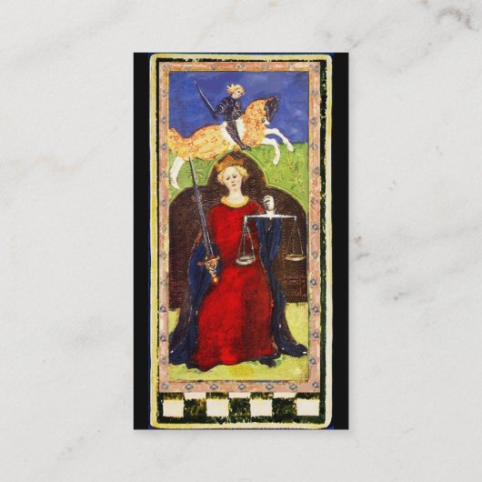 ANTIEK RENAISSANCE TAROTS / ZON EN JUSTITIE VISITEKAARTJE (Achterkant)