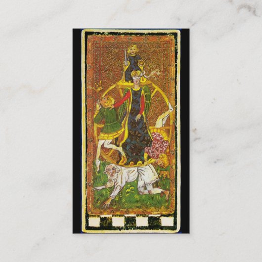 ANTIEK RENAISSANCE TAROTS/ ZON & WIEL VAN FORTUNE VISITEKAARTJE (Achterkant)