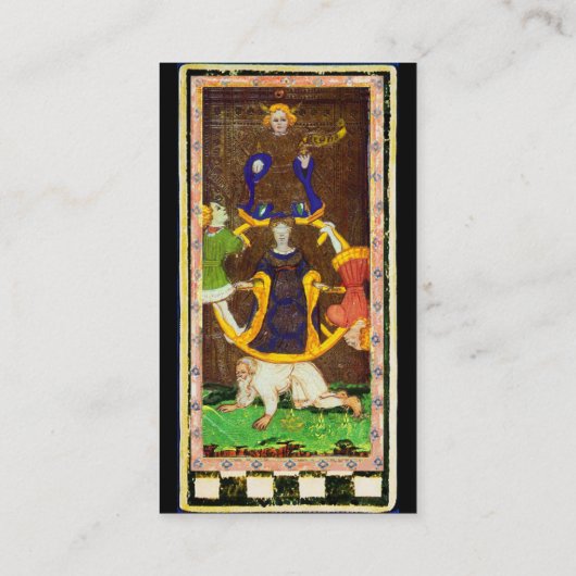 ANTIEK RENAISSANCE TAROTS/ ZON & WIEL VAN FORTUNE VISITEKAARTJE (Achterkant)