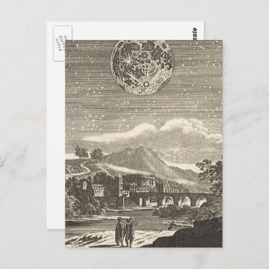 Antiek renaissance tijdperk maan door Allain Malle Briefkaart (Voorkant / Achterkant)