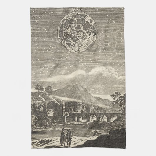 Antiek renaissance tijdperk maan door Allain Malle Theedoek (Verticaal)