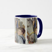 Antiek renpaard, winnaar van de blauwe lint met ee mok (Voorkant rechts)