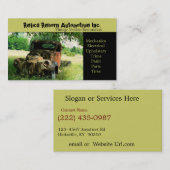 Antiek reparatiewinkel voor oude vrachtwagens visitekaartje (Voorkant / Achterkant)