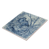 Antiek Repro Wedgwood Nesting Duck Blue Tegeltje (Zijkant)