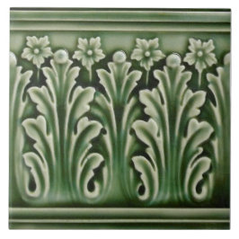 Antiek Reproduction Green Acanthus Floral Border Tegeltje
