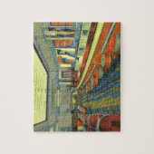 Antiek restaurant, retro wegrestaurant interieur legpuzzel (Verticaal)