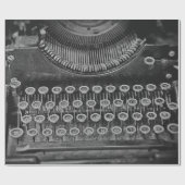 Antiek Retro Black en White Typewriter Cadeaupapier (Vlak)