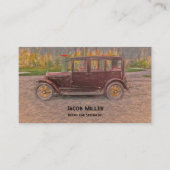  Antiek Retro Brown Classic Car Sketch Visitekaartje (Voorkant)