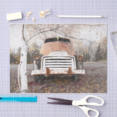  Antiek Retro Rustic Autumn Truck Sketch Tissuepapier (Craft)