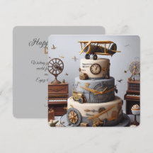 ANTIEK RETRO VLIEGTUIG CAKE VERJAARDAG
