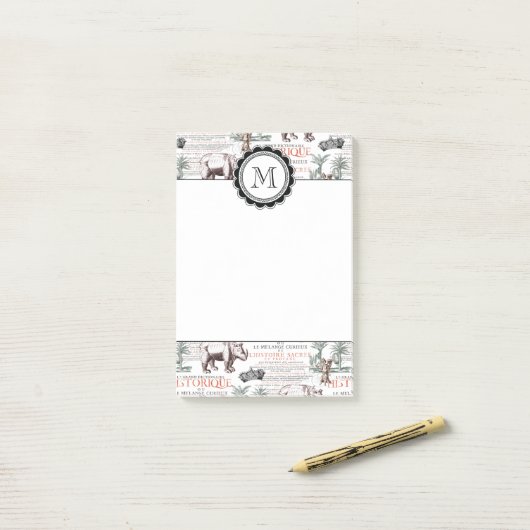 Antiek Rhinoceros Rhino Abrecht Durer Style Post-it® Notes (Op bureau)