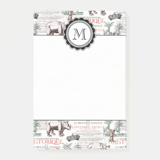 Antiek Rhinoceros Rhino Abrecht Durer Style Post-it® Notes (Voorkant)