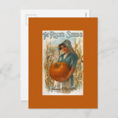 Antiek  Rice's Garden Pumpkin Seeds PC's Feestdagenkaart (Voorkant / Achterkant)