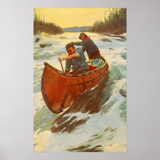  Antiek rivier Rapids Canada Oliver Kemp Poster (Voorkant)