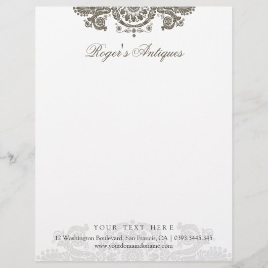 Antiek Rococo  Letterhead Briefhoofd (Voorkant)