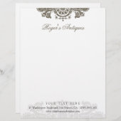 Antiek Rococo  Letterhead Briefhoofd (Voorkant / Achterkant)