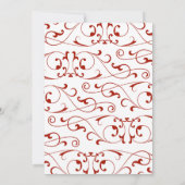 Antiek Rode Bloei Monogram Huwelijksuitnodiging Kaart (Achterkant)