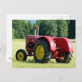 Antiek rode Boerderij tractor Briefkaart (Voorkant / Achterkant)