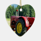 Antiek rode Boerderij tractor Keramisch Ornament (Rechts)