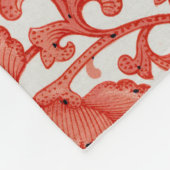 Antiek rode Chinese  vliegenbank Fleece Deken (Hoek)