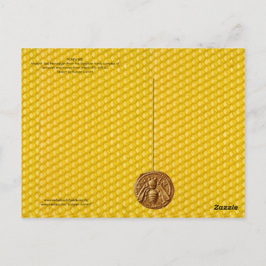 ANTIEK RODE EGYPTIAN HONEY BEEKEEPER BRIEFKAART (Achterkant)