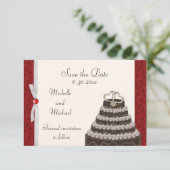 Antiek rode Florentine Sla de datum op Save The Date (Staand voorkant)