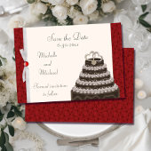 Antiek rode Florentine Sla de datum op Save The Date