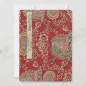 Antiek rode Franse stof van Villefranche Feestdagenkaart (Voorkant)