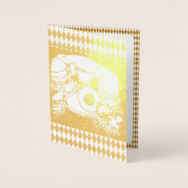 Antiek rode kerst telefoon cadeau folie kaarten