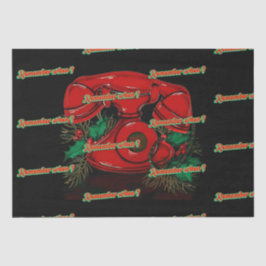 Antiek rode kerst telefoon cadeau tissuepapier