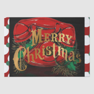 Antiek rode kerst telefoon cadeau tissuepapier