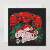 Antiek rode kerst telefoon feestdagenkaart (Voorkant)