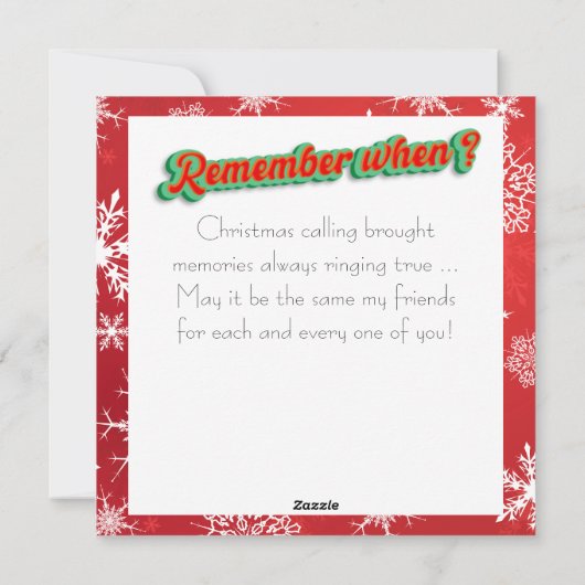 Antiek rode kerst telefoon feestdagenkaart (Achterkant)