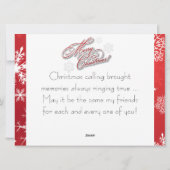 Antiek rode kerst telefoon feestdagenkaart (Achterkant)