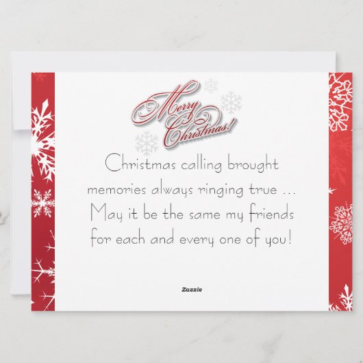 Antiek rode kerst telefoon feestdagenkaart (Achterkant)