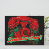 Antiek rode kerst telefoon feestdagenkaart (Staand voorkant)