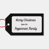 Antiek Rode Kerstmis Telefoon Coördineren Cadeaulabel (Achterkant Horizontaal)