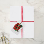 Antiek Rode Kerstmis Telefoon Coördineren Cadeaulabel (Met Touw)